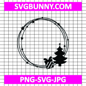 Christmas Frames SVG Bundle | DEF, PNG, EPS, JPG | Holiday Monogram Wreaths