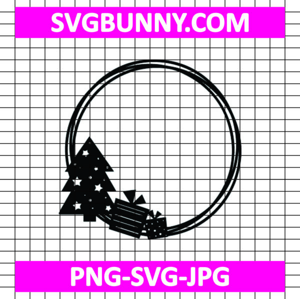 Christmas Frames SVG Bundle _ Dxf, Png, Eps, Jpg _ Holiday Monogram Wreaths