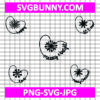 Christmas Hearts SVG Bundle , DXF, PNG, EPS, JPG | Holiday Quotes with Snowflakes