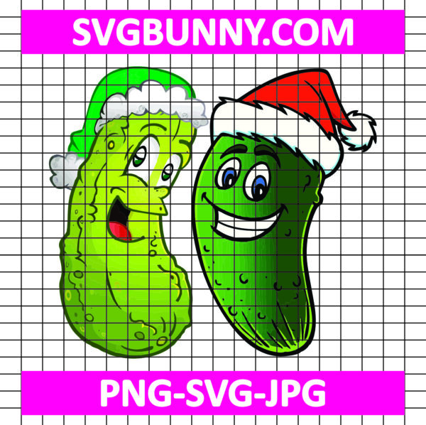 Christmas Pickle SVG, Pickle with Santa Hat SVG, Funny Christmas SVG