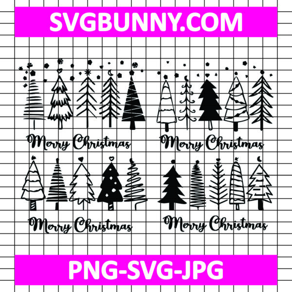 Christmas SVG Bundle, Merry Christmas SVG, Christmas Tree SVG, DXF, PNG, EPS, JPG