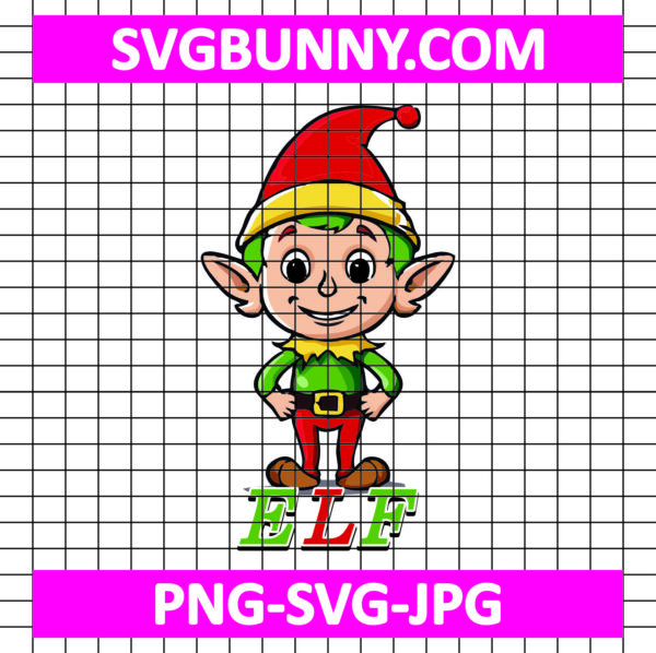 Elf SVG, Christmas Elf SVG, Winter SVG, Elf With Santa Hat SVG