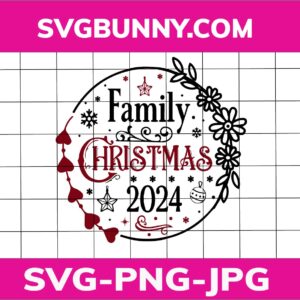 Family Christmas 2024 Round Sign SVG Design | Christmas SVG