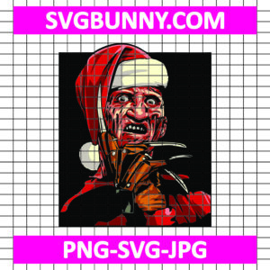 Freddy Krueger SVG, Horror Christmas Theme Wearing A Santa Hat SVG, Christmas SVG