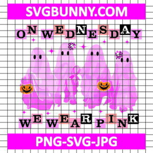 Pink SVG, On Wednesday We Wear Pink SVG, Ghost Pink Halloween SVG