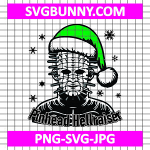 Pinhead Hellraiser SVG, Horror Christmas Theme Wearing A Santa Hat SVG, Christmas SVG