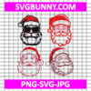 Santa Claus smiling face SVG, Santa with sunglasses SVG File Bundle, Santa SVG