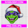 Santa Donatello SVG, Christmas Ninja Turtles Face SVG, TMNT Xmas SVG