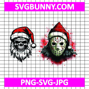 Santa Jason SVG, Horror Christmas SVG, Theme Santa Hat SVG, Chritmas SVG