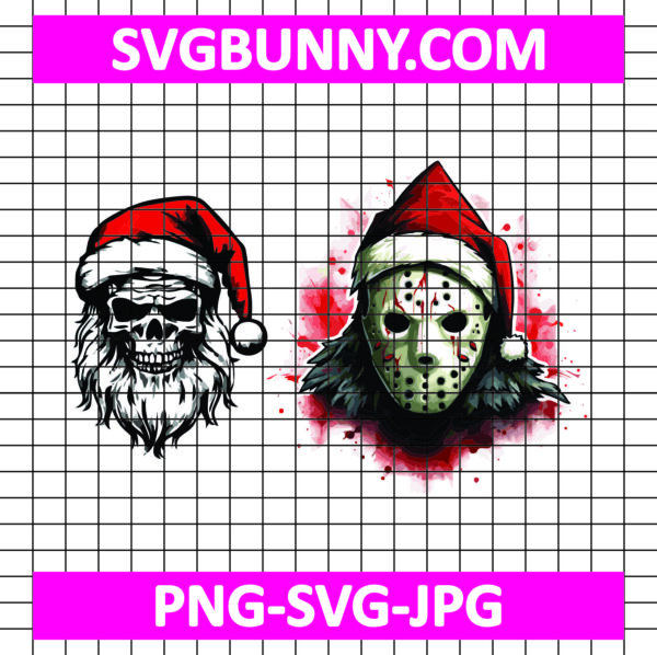 Santa Jason SVG, Horror Christmas SVG, Theme Santa Hat SVG, Chritmas SVG