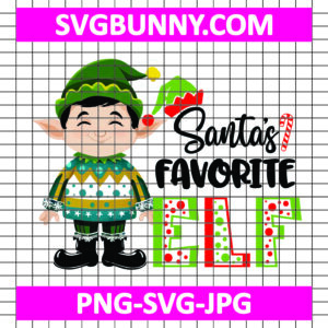 Santa Favorite Elf SVG, Christmas Elf SVG, Christmas Ornament SVG