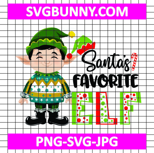 Santa Favorite Elf SVG, Christmas Elf SVG, Christmas Ornament SVG