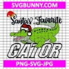 Santa’s Favorite Gator SVG, Funny Mascot in Santa Hat SVG, Christmas SVG