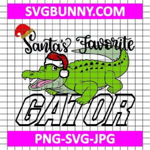 Santa’s Favorite Gator SVG, Funny Mascot in Santa Hat SVG, Christmas SVG