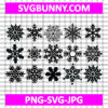 Snowflake SVG Bundle, Snowflake Clipart Images, SVG bundle for Christmas decor