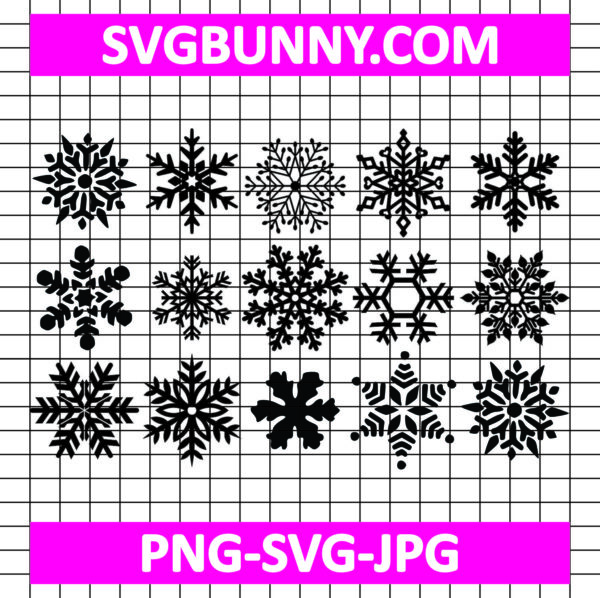 Snowflake SVG Bundle, Snowflake Clipart Images, SVG bundle for Christmas decor