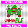 The Gamer Elf Video Controller SVG, JPG, Christmas Gaming Boys PNG