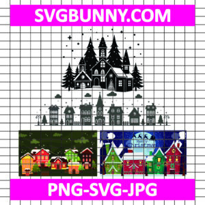 Winter Village Vector Image, Winter Village SVG bundle, Christmas Decor SVG