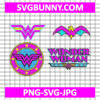 Wonder Woman Logo SVG, Wonder Woman Pink SVG Download Bundle, Wonder Woman SVG Files Bundle