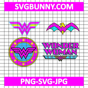 Wonder Woman Logo SVG, Wonder Woman Pink SVG Download Bundle, Wonder Woman SVG Files Bundle