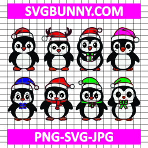 Christmas Penguins SVG Bundle, Wreath SVG, Winter SVG