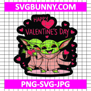 Baby Yoda happy valentine day bundle svg, valentine day svg w