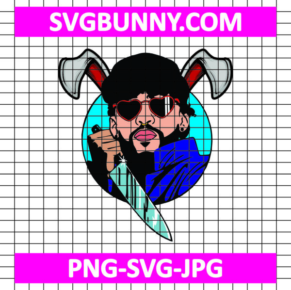 Bad Bunny Michael Myers SVG, Bad Bunny Horror SVG, Halloween SVG