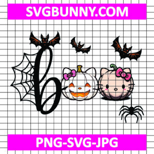 Boo! Hello Kitty SVG, Halloween SVG, Pumpkin, Hello Kitty SVG, Kawaii SVG, Cricut SVG, Silhouette Vector Cut File