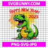 Chibi Dinosaur Happy New Year SVG, Dinosaur SVG, Cute Cartoon SVG, Cute Dinosaur SVG, New Year SVG