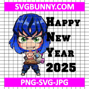 Chibi Inosuke New Year 2025 SVG, Inosuke SVG, Demon Slayer SVG, New Year SVG