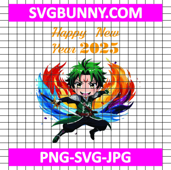 Chibi Tanjiro Happy New Year 2025 SVG, Chibi Tanjiro SVG, Happy New Year SVG