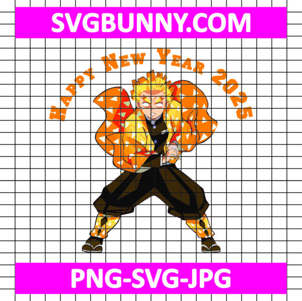 Chibi Zenitsu Happy New Year SVG, Zenitsu SVG, Demon Slayer SVG, New Year SVG