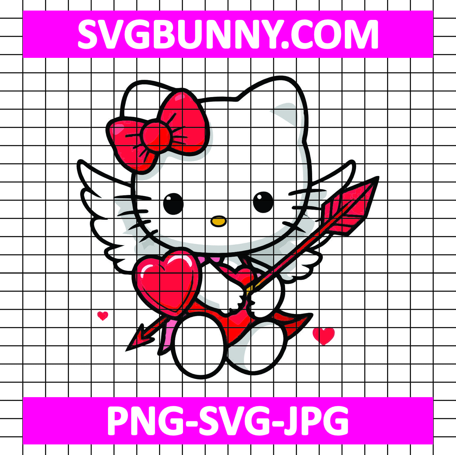 Cupid Hello Kitty Valentines Day SVG, Cupid Hello Kitty SVG, Disney SVG Stitch and Angel Happy Valentines Day SVG Cupid Hello Kitty Valentines Day SVG, Cupid Hello Kitty SVG, Disney SVG