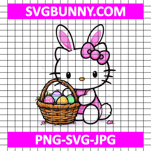 Cute Kitty Cat Happy Easter SVG, Easter Egg SVG, Cute Kitty SVG, Easter SVG