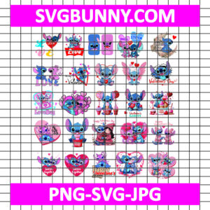 Disney Stitch Angel Valentine SVG bundle, Disney Valentine SVG, Stitch SVG, Disney SVG