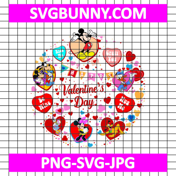 Disney heart Valentines Day SVG, Disney Valentine SVG, Heart SVG, Mickey SVG