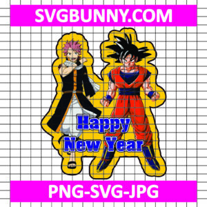 Dragon Ball Z & Fairy Tail New Year SVG, Dragon Ball Z SVG, Fairy Tail SVG, Goku SVG, Anime SVG