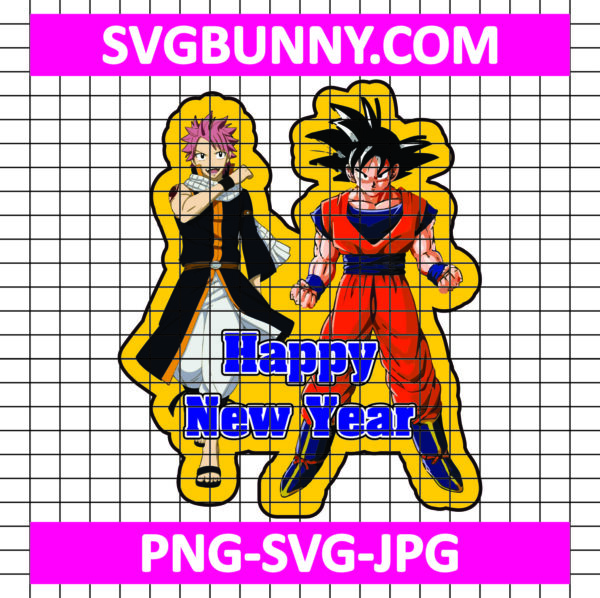 Dragon Ball Z & Fairy Tail New Year SVG, Dragon Ball Z SVG, Fairy Tail SVG, Goku SVG, Anime SVG
