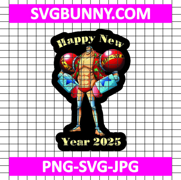 Franky New Year 2025 SVG, Franky SVG, One Piece SVG, Anime SVG