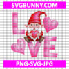 Gnome Valentine Love Font SVG, Happy Valentines Day SVG, Gnome SVG, Heart SVG