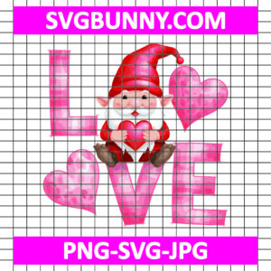 Gnome Valentine Love Font SVG, Happy Valentines Day SVG, Gnome SVG, Heart SVG