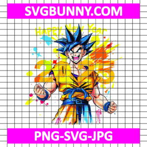 Goku Happy New Year 2025 SVG, Goku SVG, New Year SVG, Super Saiyan Goku SVG