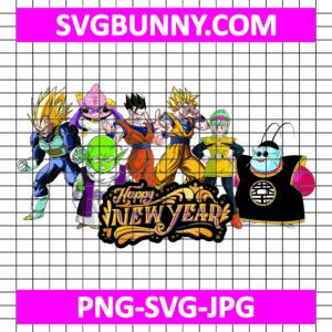 Goku and Friends Happy New Year SVG, Goku and Friends SVG, Goku SVG, DMZ SVG, Anime SVG