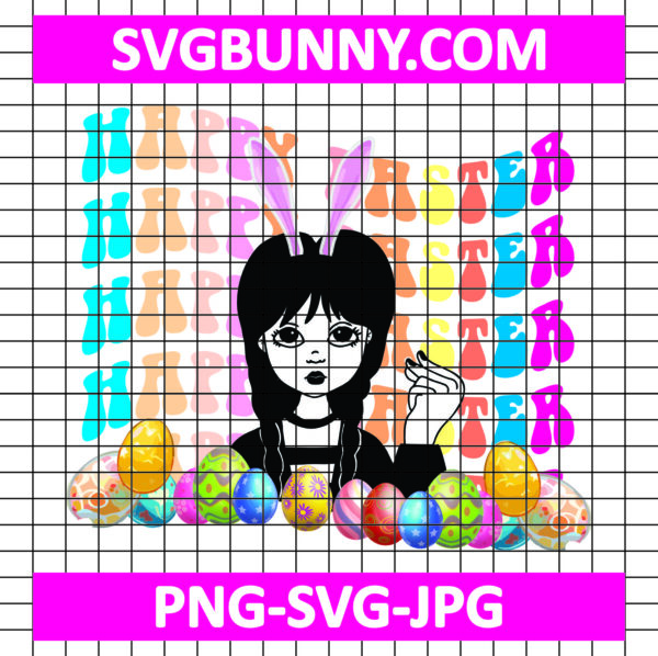Happy Wednesday SVG, Cute Easter SVG, Easter SVG, Cute Girl Easter SVG, Bunny Egg Hunt SVG
