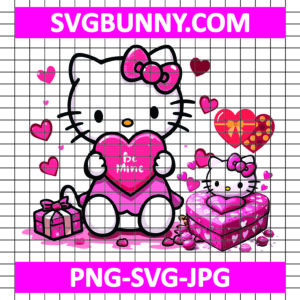 Hello Kitty Be Mine Candy SVG, Hello Kitty Valentine SVG, Candy Heart SVG, Valentines Day SVG, PNG DXF EPS