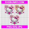 Hello Kitty Heart Valentine SVG, Kitty Vanlentine Day SVG, Cute Hello Kitty Valentines Day SVG, PNG DXF EPS