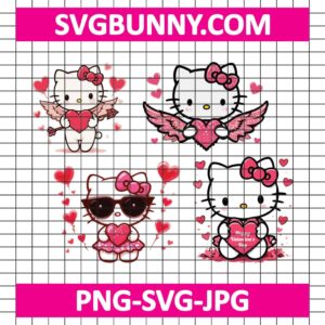 Hello Kitty Loves SVG, Hello Kitty Heart SVG, Hello Kitty Valentines Day SVG, Love SVG,