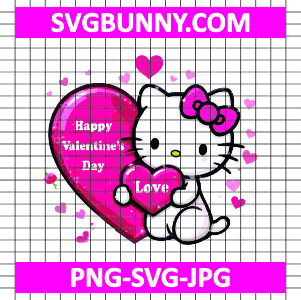 Hello Kitty Valentine Day SVG, Happy Valentines Day SVG, Hello Kitty SVG, Love SVG