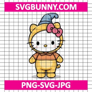 Hello Kitty Winnie the Pooh Svg, Heart Svg, Love Svg, Valentine's Day Svg