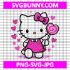 Hello Kitty candy heart SVG, Love SVG, Cute Kitty SVG, Heart SVG, Hello Kitty Valentines Day SVG